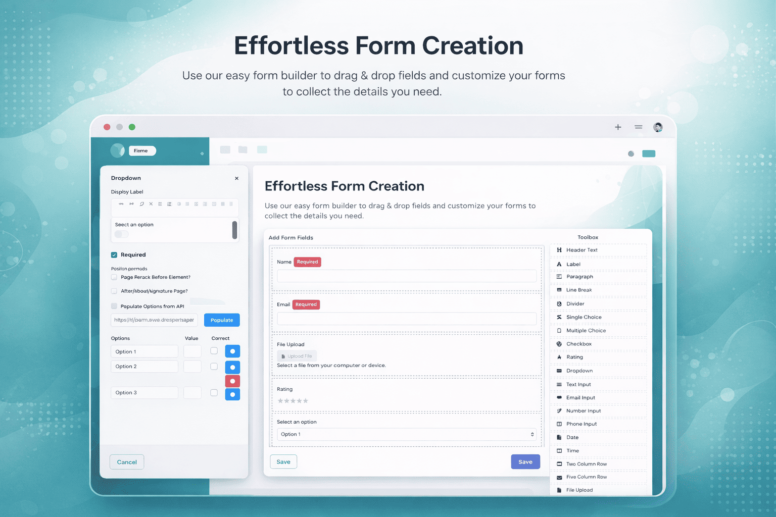 Video Service Desk Form Builder Interface
